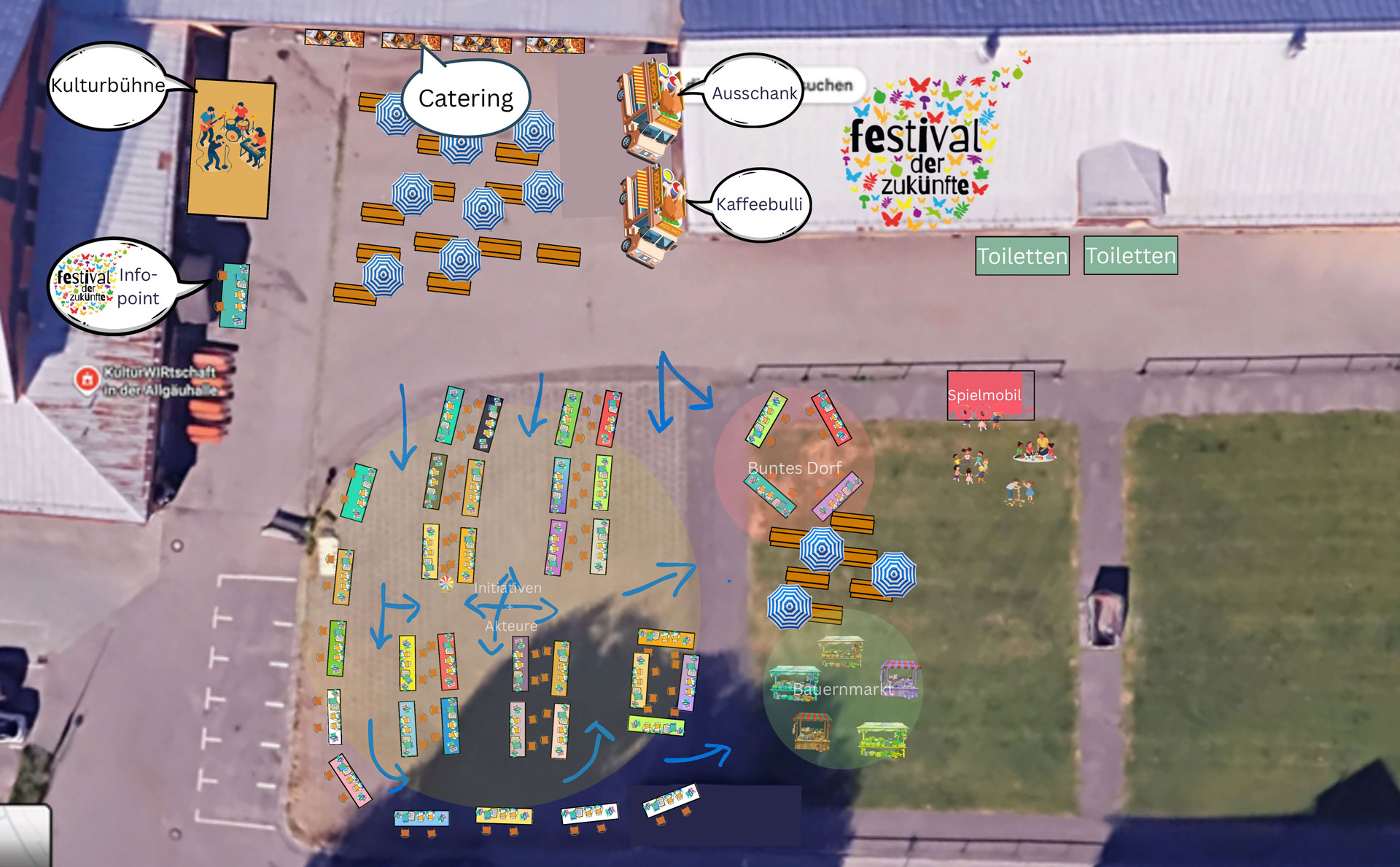 Festival der Zukünfte Geländeplan Allgäuhallen